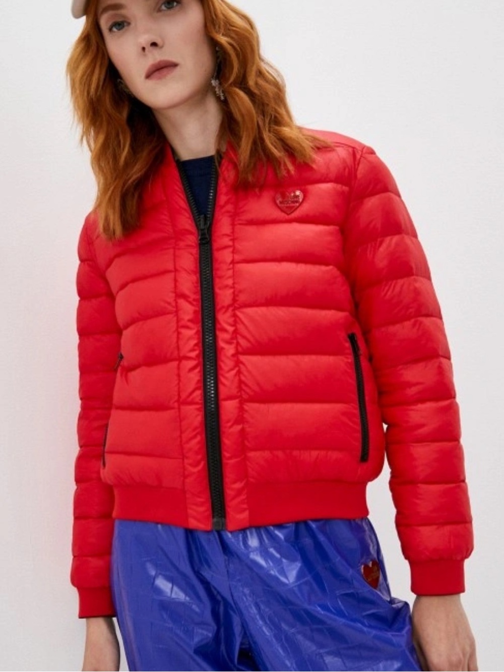 Moschino Black Bomber (black&red2 in1) Jacket with Red and White Script - Picture 4 of 11